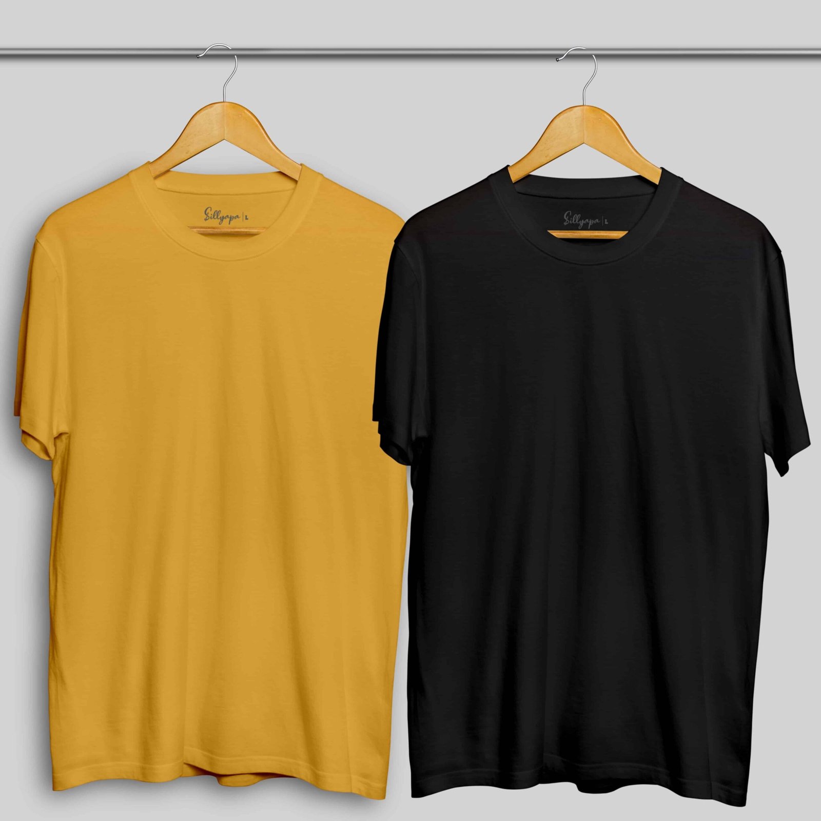 Plain T-shirts Combo : Black & Mustard | The Ghazi Store